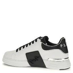 White Calf Leather Bos Taurus Low Top Sneakers
