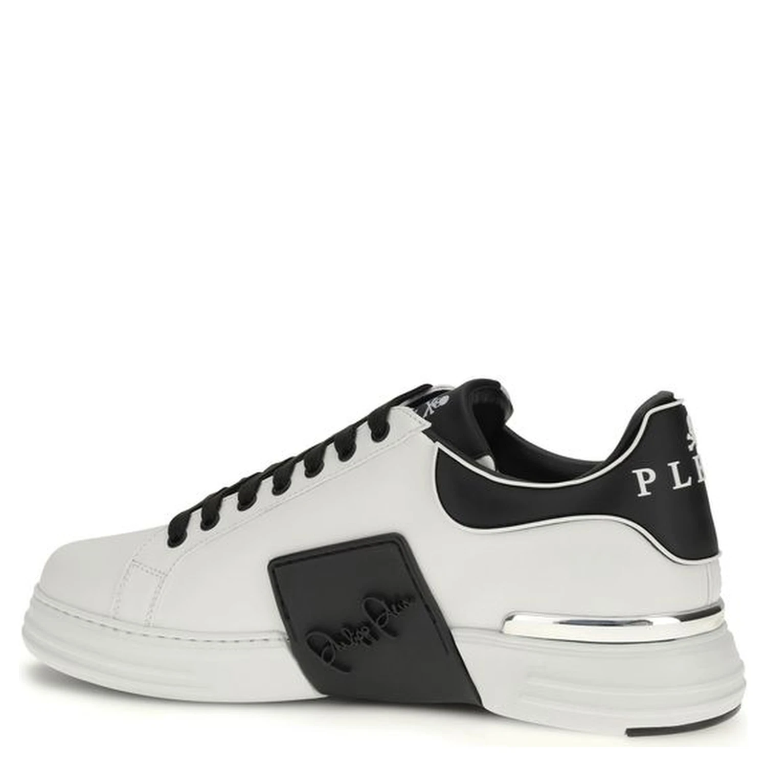 White Calf Leather Bos Taurus Low Top Sneakers