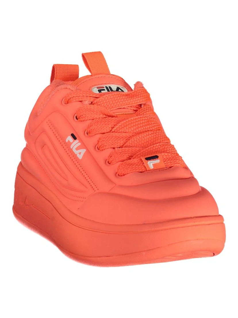 Red Polyester Athletic Sneakers