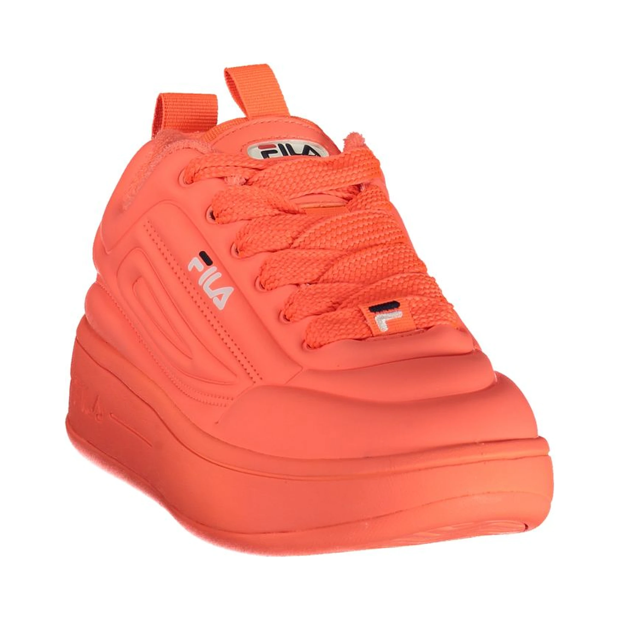 Red Polyester Athletic Sneakers