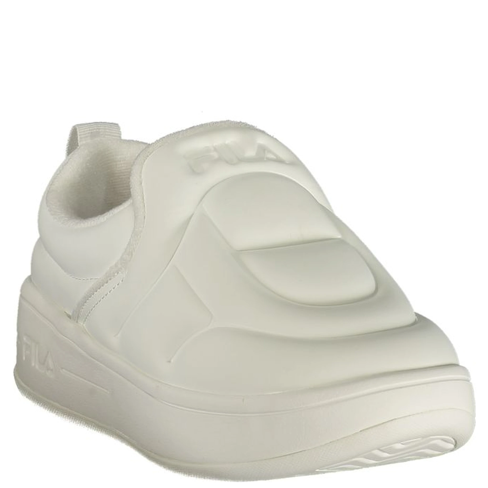 White Polyester Athletic Sneakers