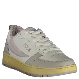 White Polyester Athletic Sneakers