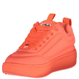 Red Polyester Athletic Sneakers