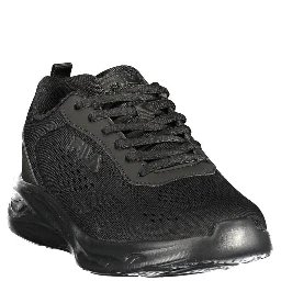 Black Polyester Athletic Sneakers