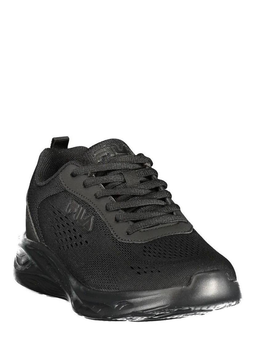 Black Polyester Athletic Sneakers