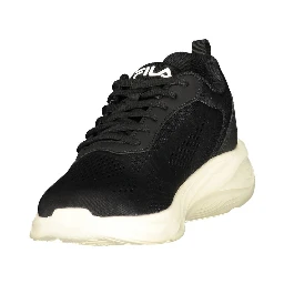 Black Polyester Athletic Sneakers