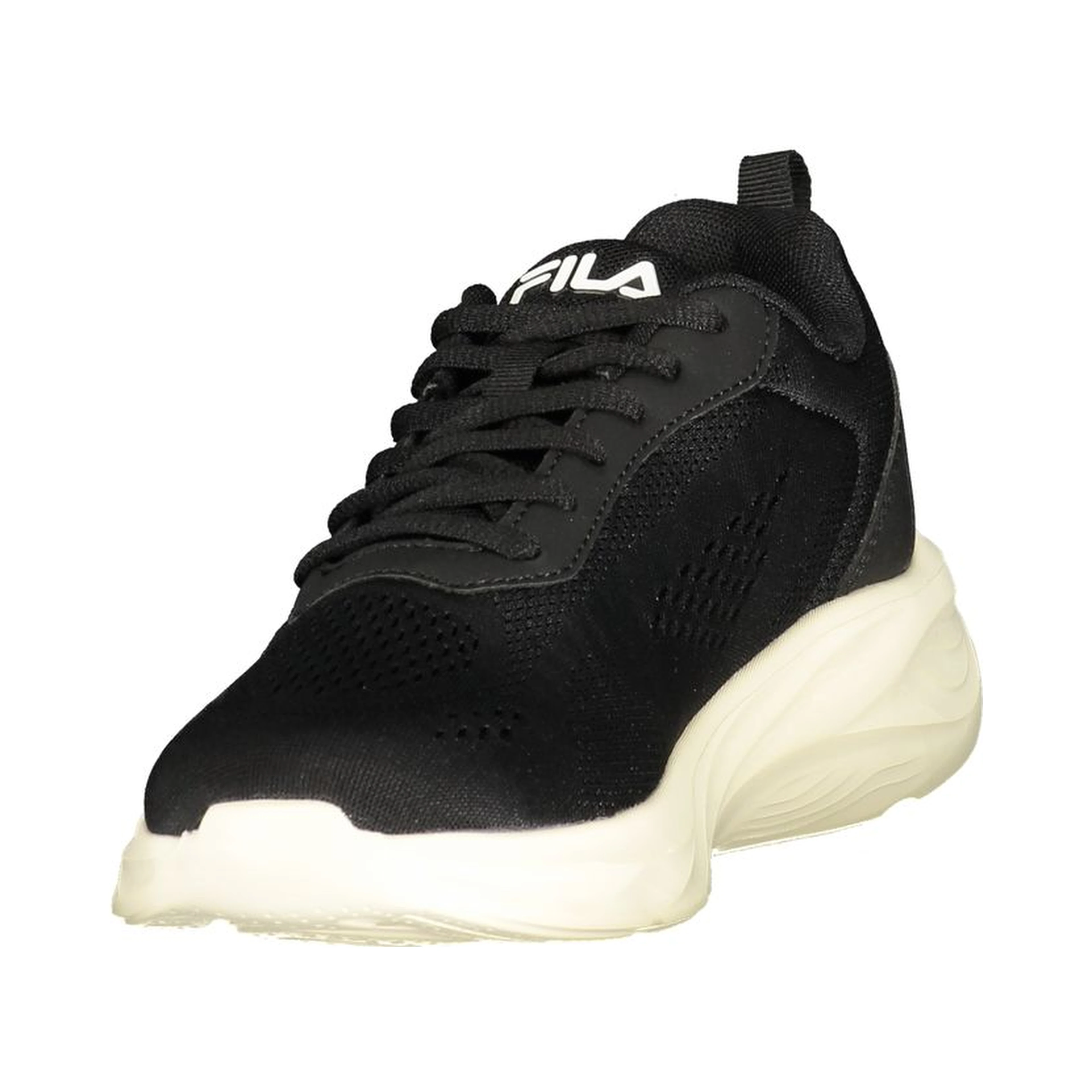 Black Polyester Athletic Sneakers