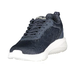 Blue Polyester Athletic Sneakers