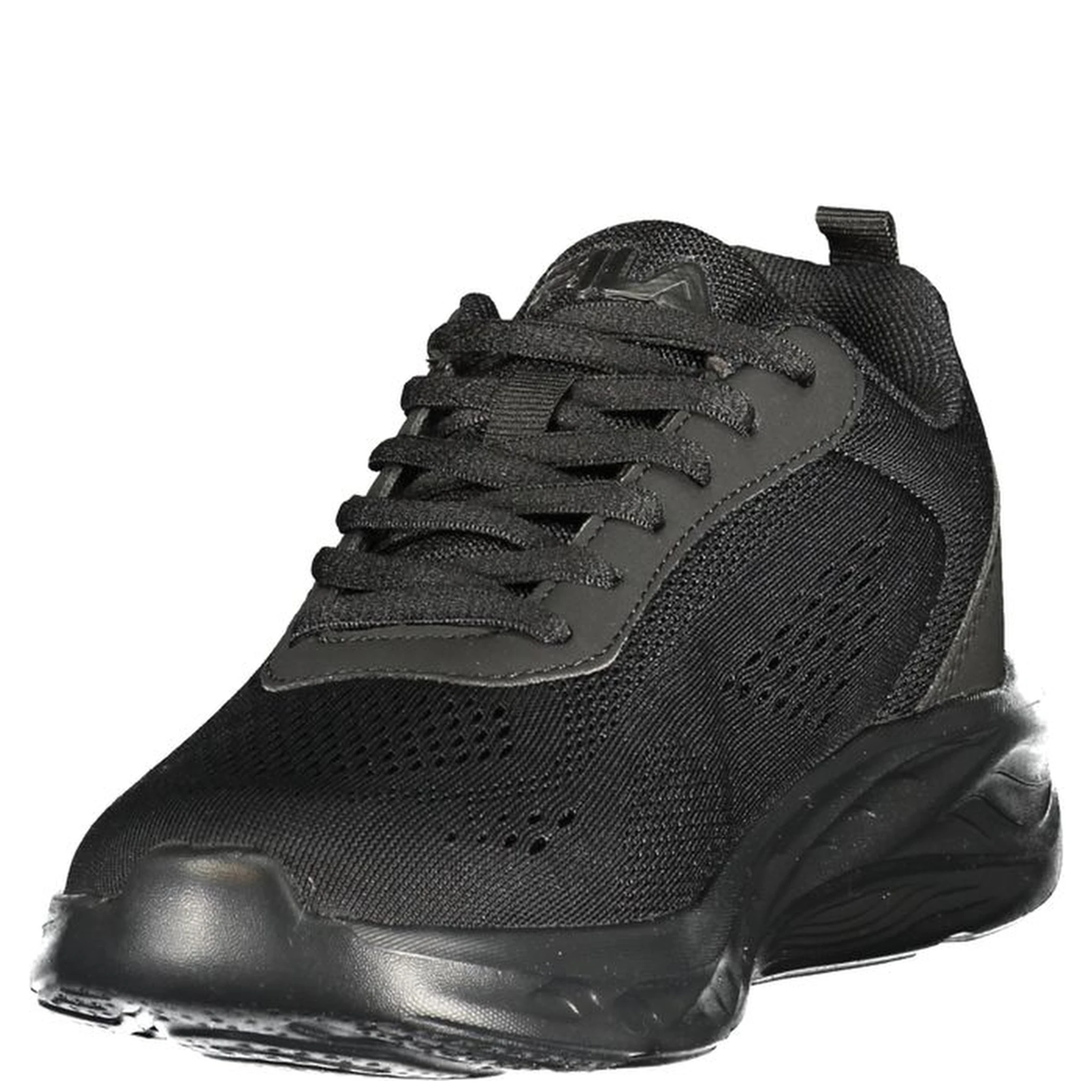 Black Polyester Athletic Sneakers