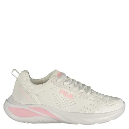 White Polyester Athletic Sneakers