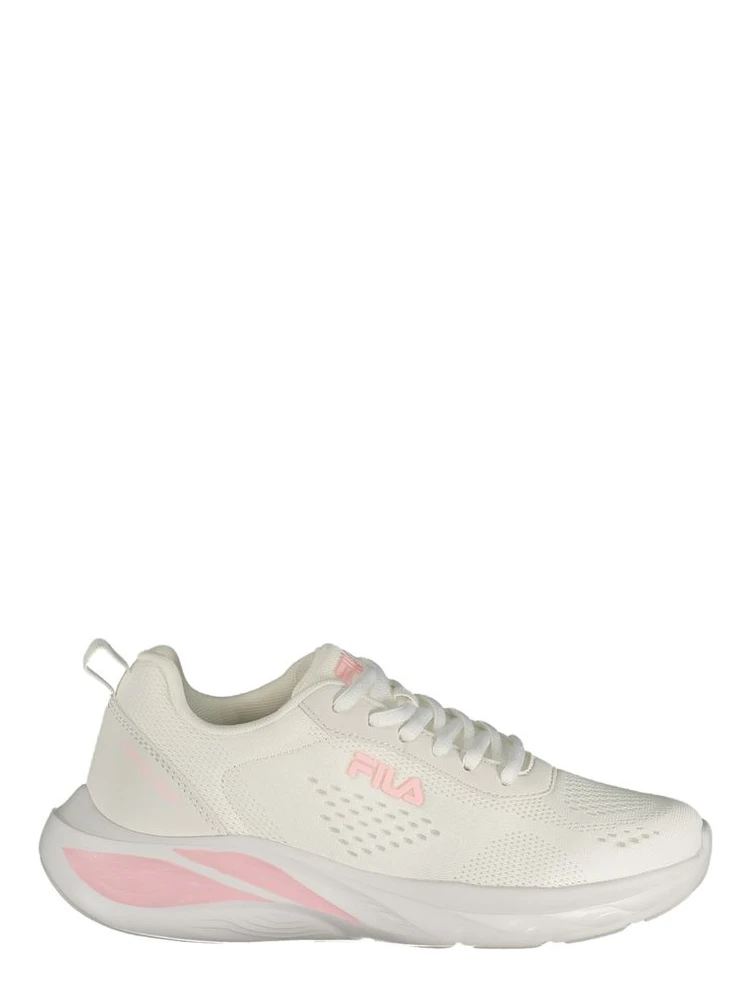 White Polyester Athletic Sneakers