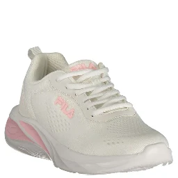 White Polyester Athletic Sneakers