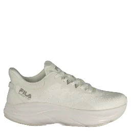 White Polyester Athletic Sneakers