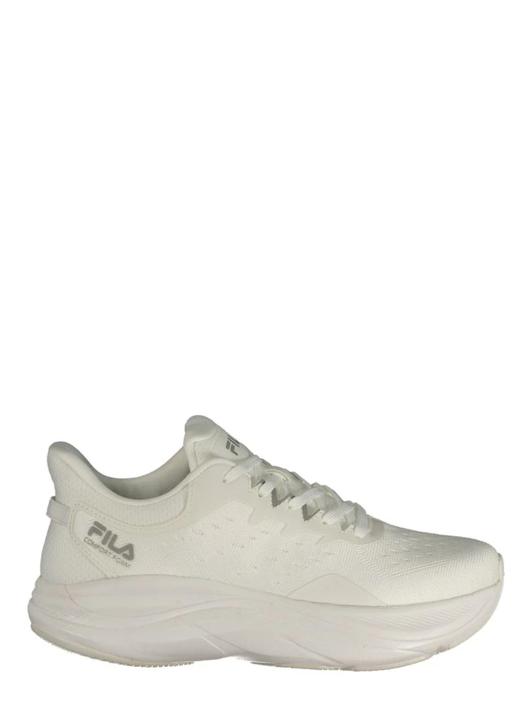 White Polyester Athletic Sneakers