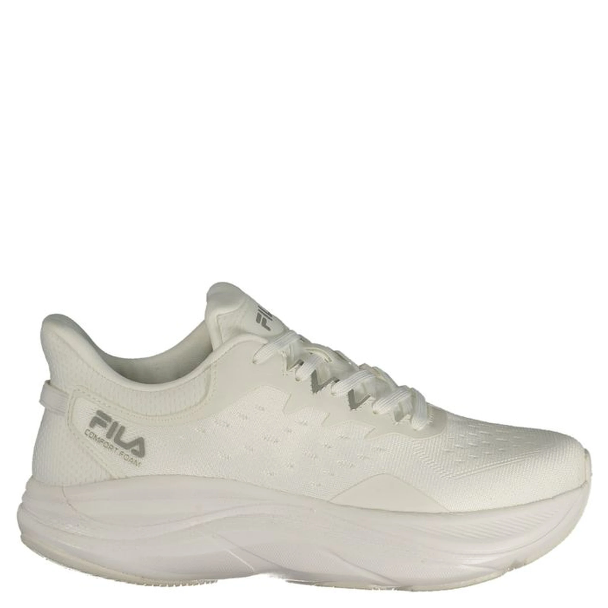 White Polyester Athletic Sneakers