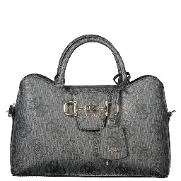 "Black Polyurethane Women Handbag"
