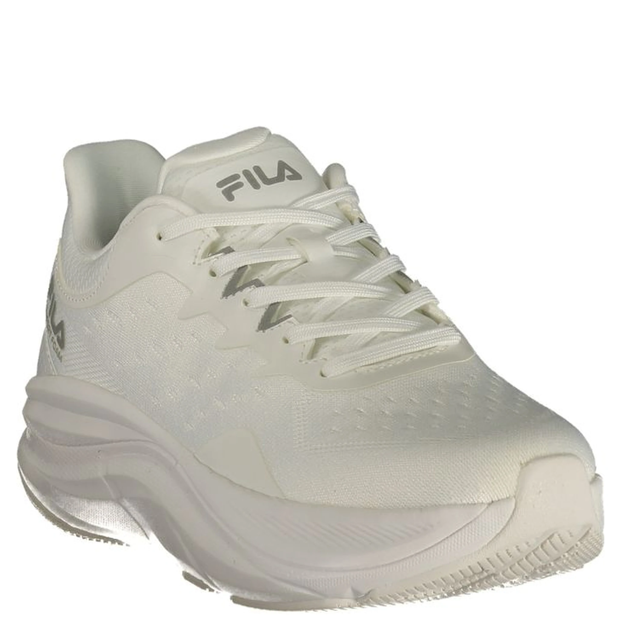 White Polyester Athletic Sneakers