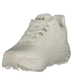 White Polyester Athletic Sneakers