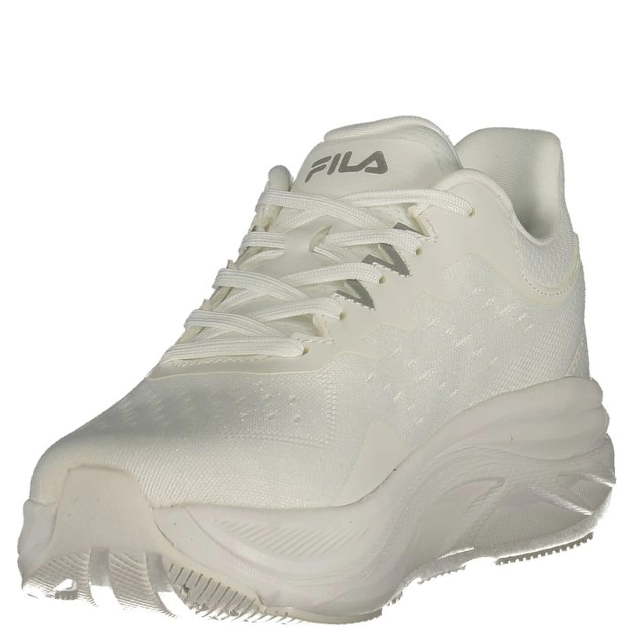 White Polyester Athletic Sneakers