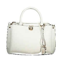 White Polyurethane Women Handbag