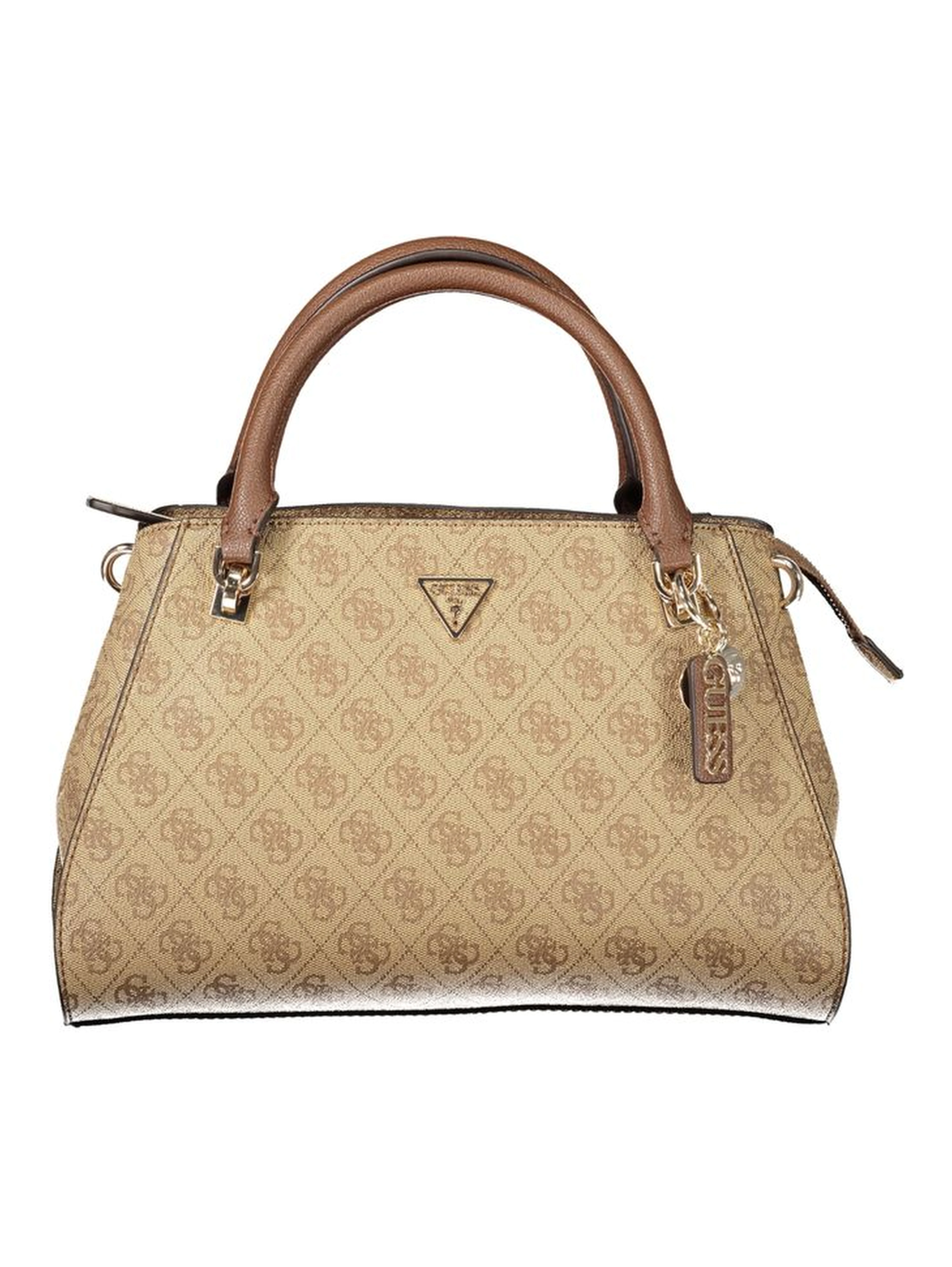 Beige Polyurethane Women Handbag