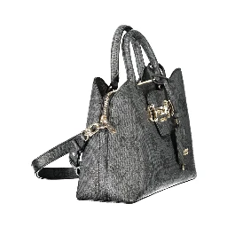 "Black Polyurethane Women Handbag"