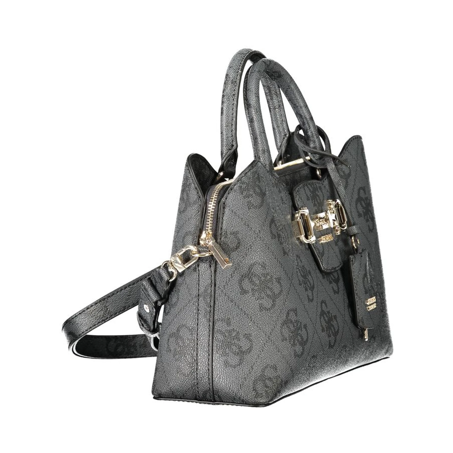 "Black Polyurethane Women Handbag"
