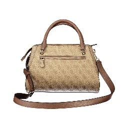 Beige Polyurethane Women Handbag
