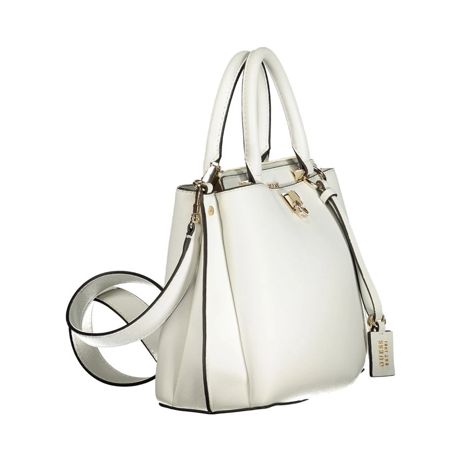 White Polyurethane Women Handbag