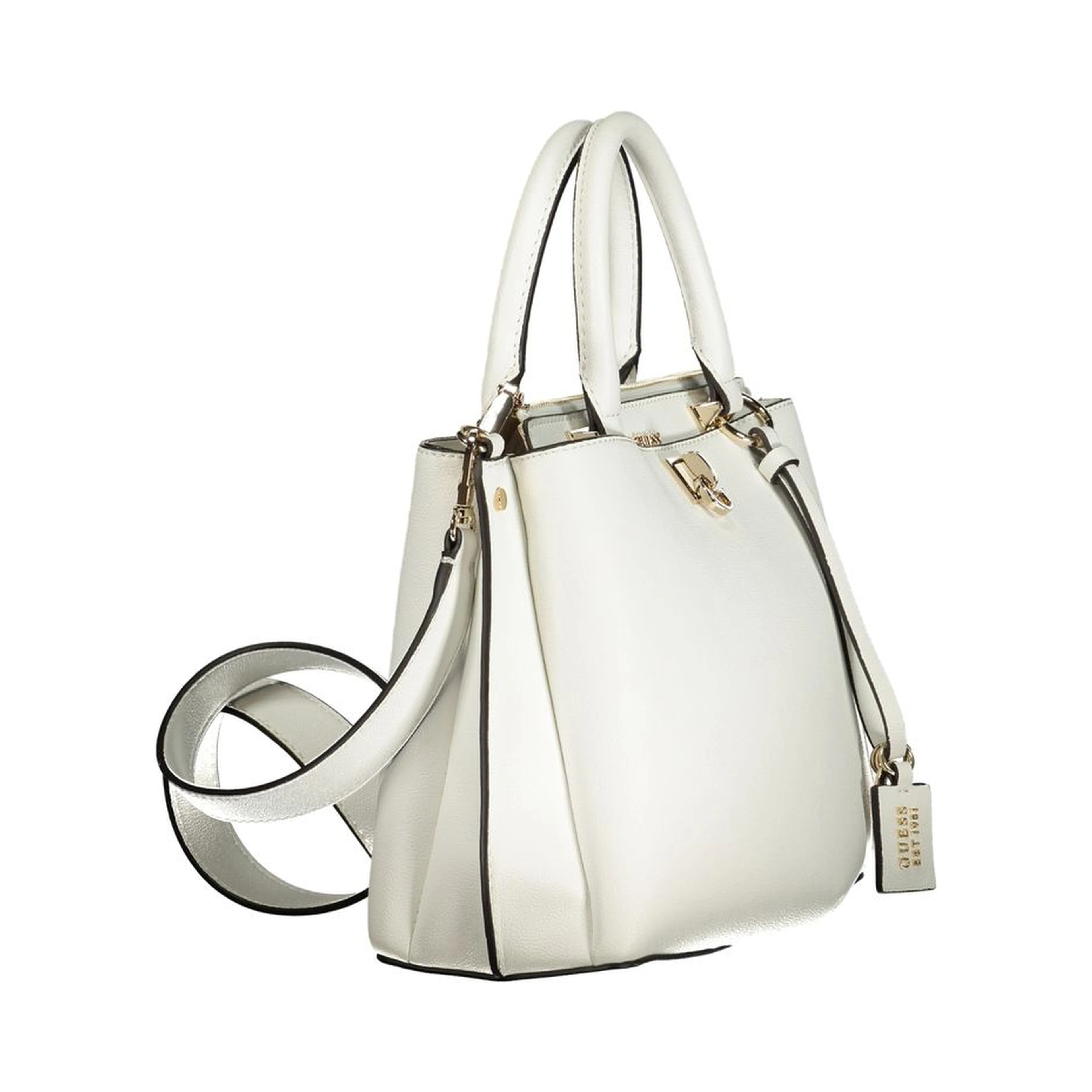 White Polyurethane Women Handbag