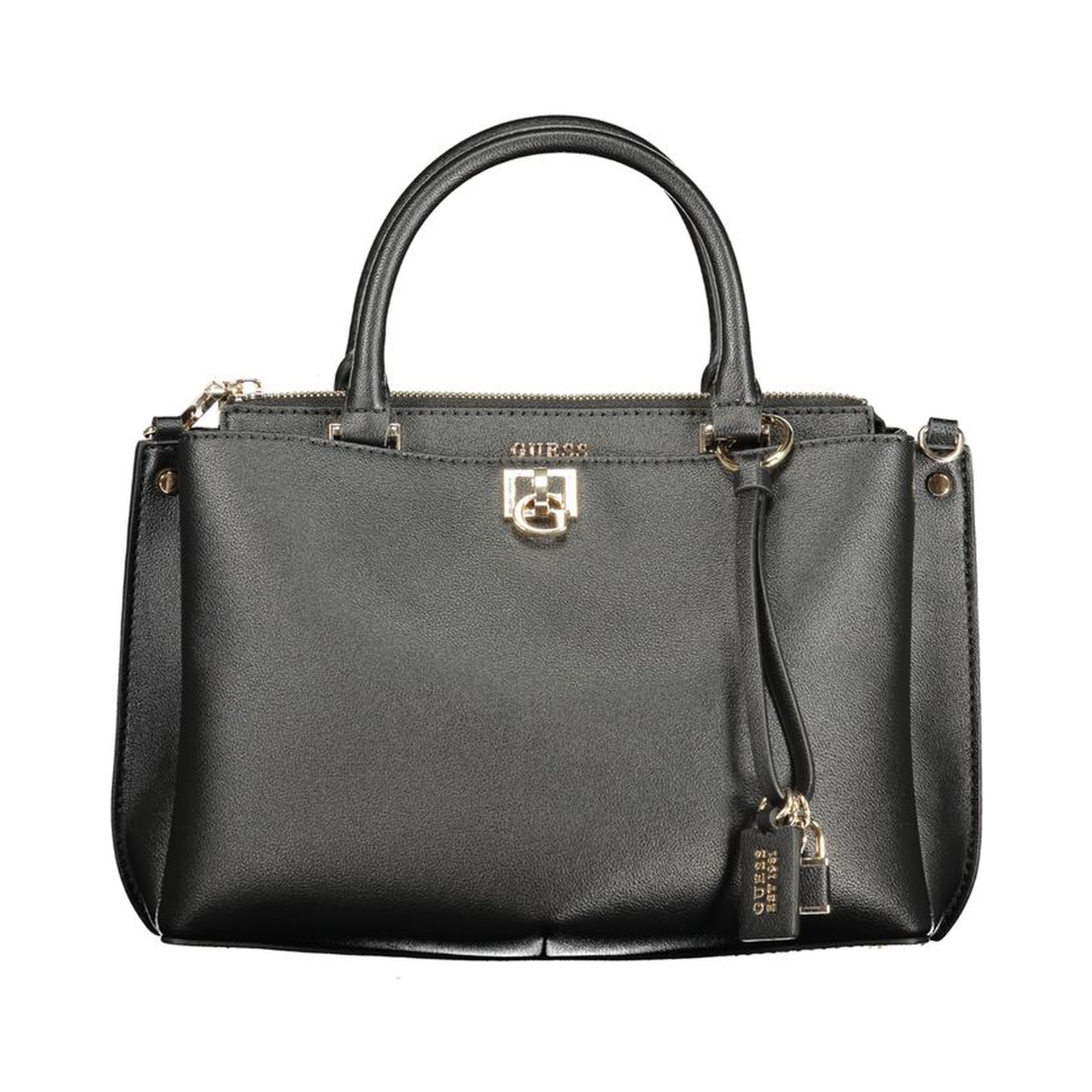 Black Polyurethane Women Handbag