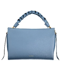 Blue Leather Women Handbag
