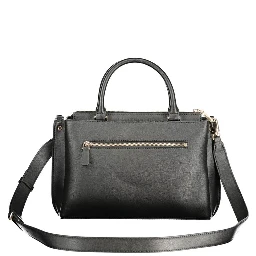 Black Polyurethane Women Handbag
