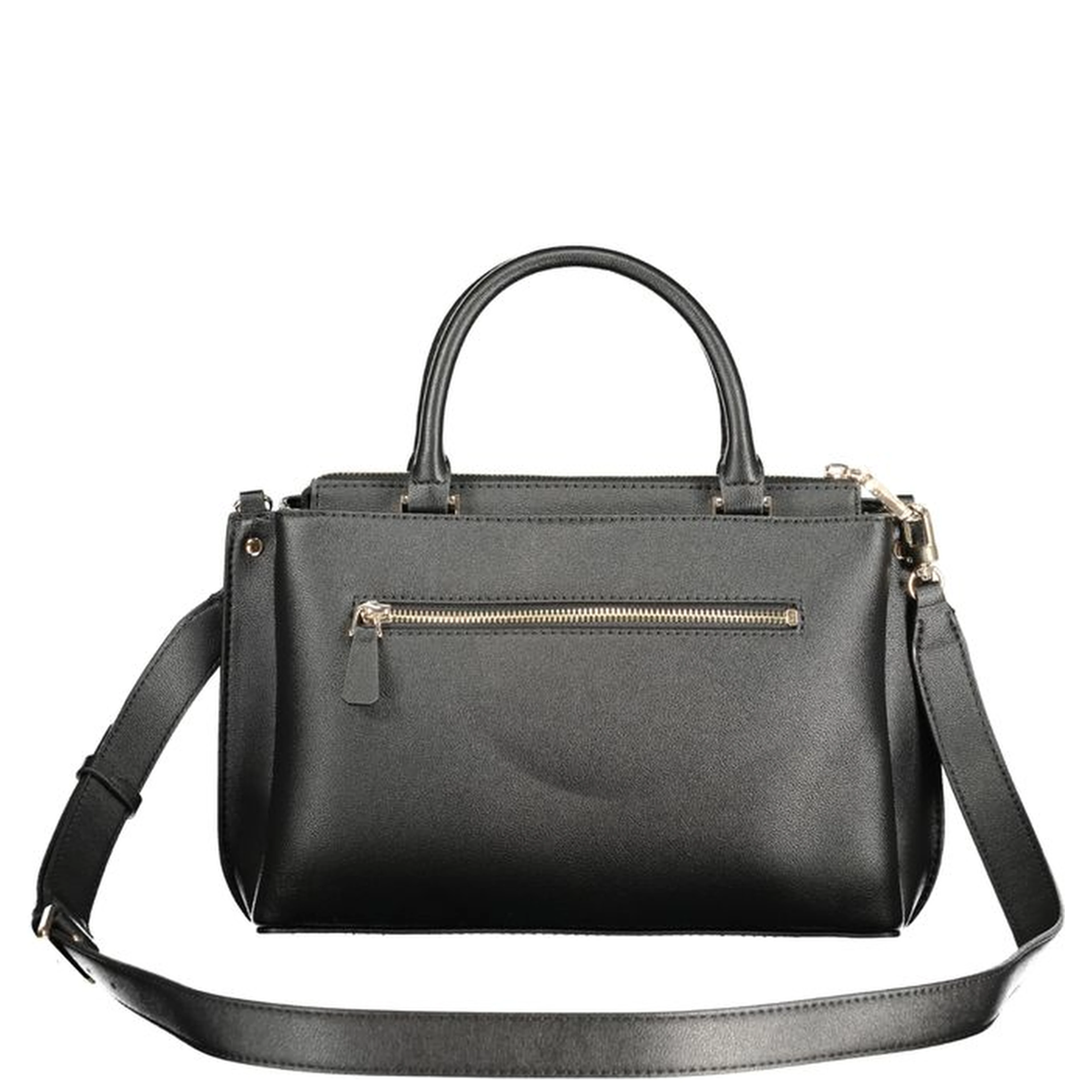 Black Polyurethane Women Handbag