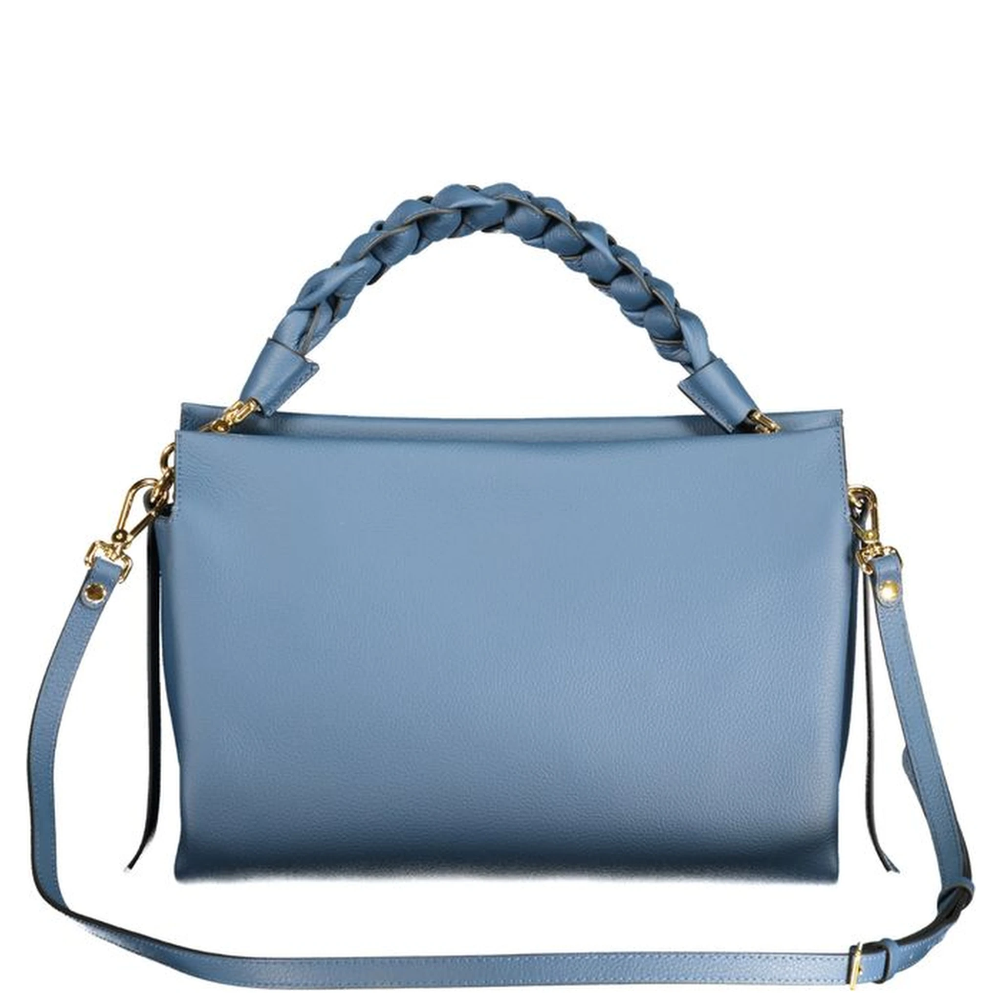 Blue Leather Women Handbag