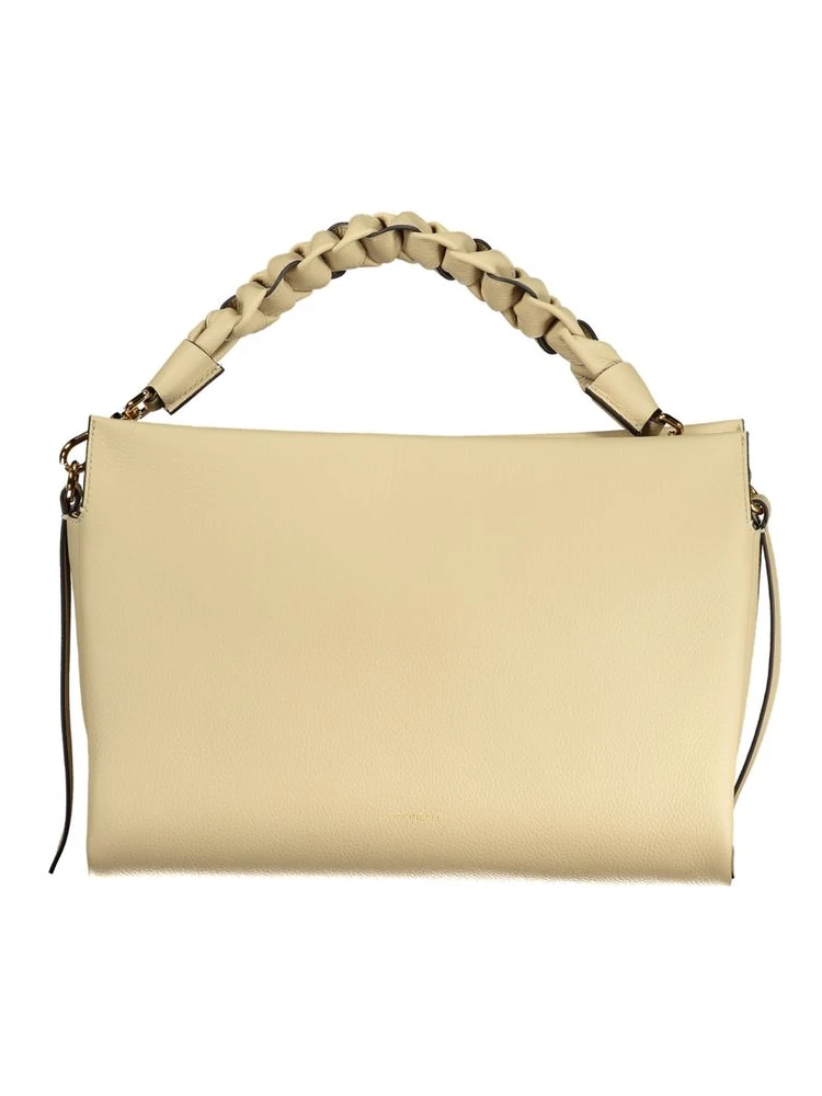 Beige Leather Women Handbag