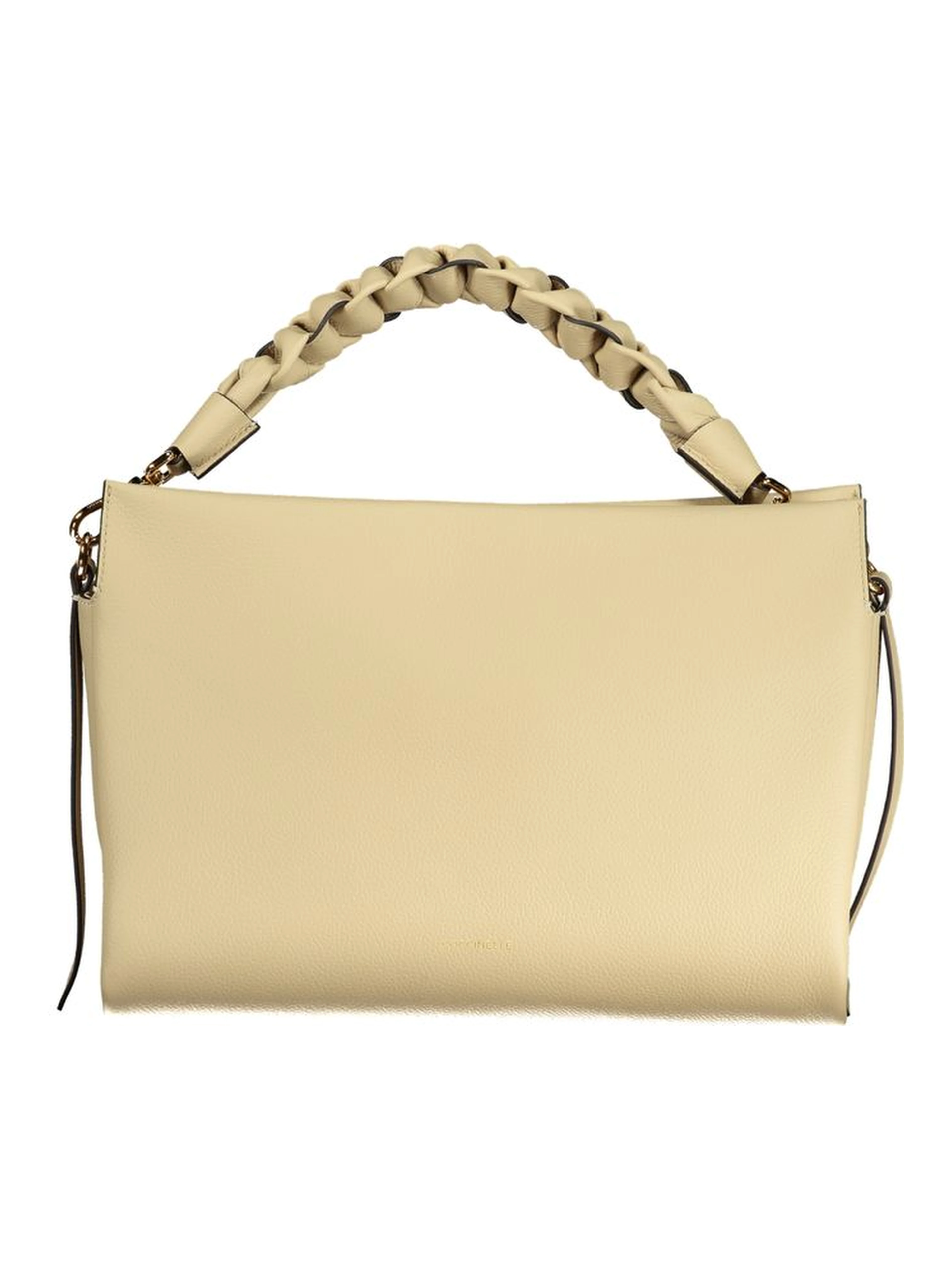 Beige Leather Women Handbag