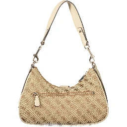 Beige Polyurethane Women Handbag