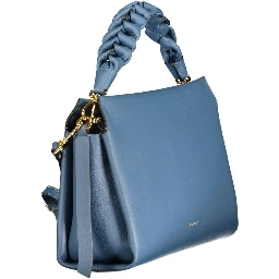 Blue Leather Women Handbag