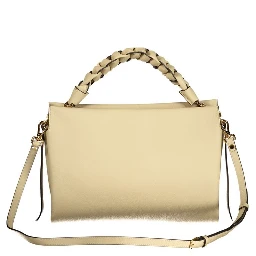 Beige Leather Women Handbag