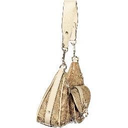Beige Polyurethane Women Handbag