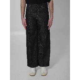 Wide-leg jeans with studs