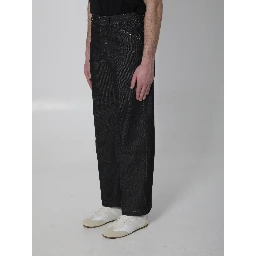 Wide-leg jeans with studs