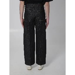 Wide-leg jeans with studs