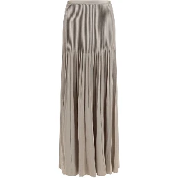 Gray Viscose Midi Skirt