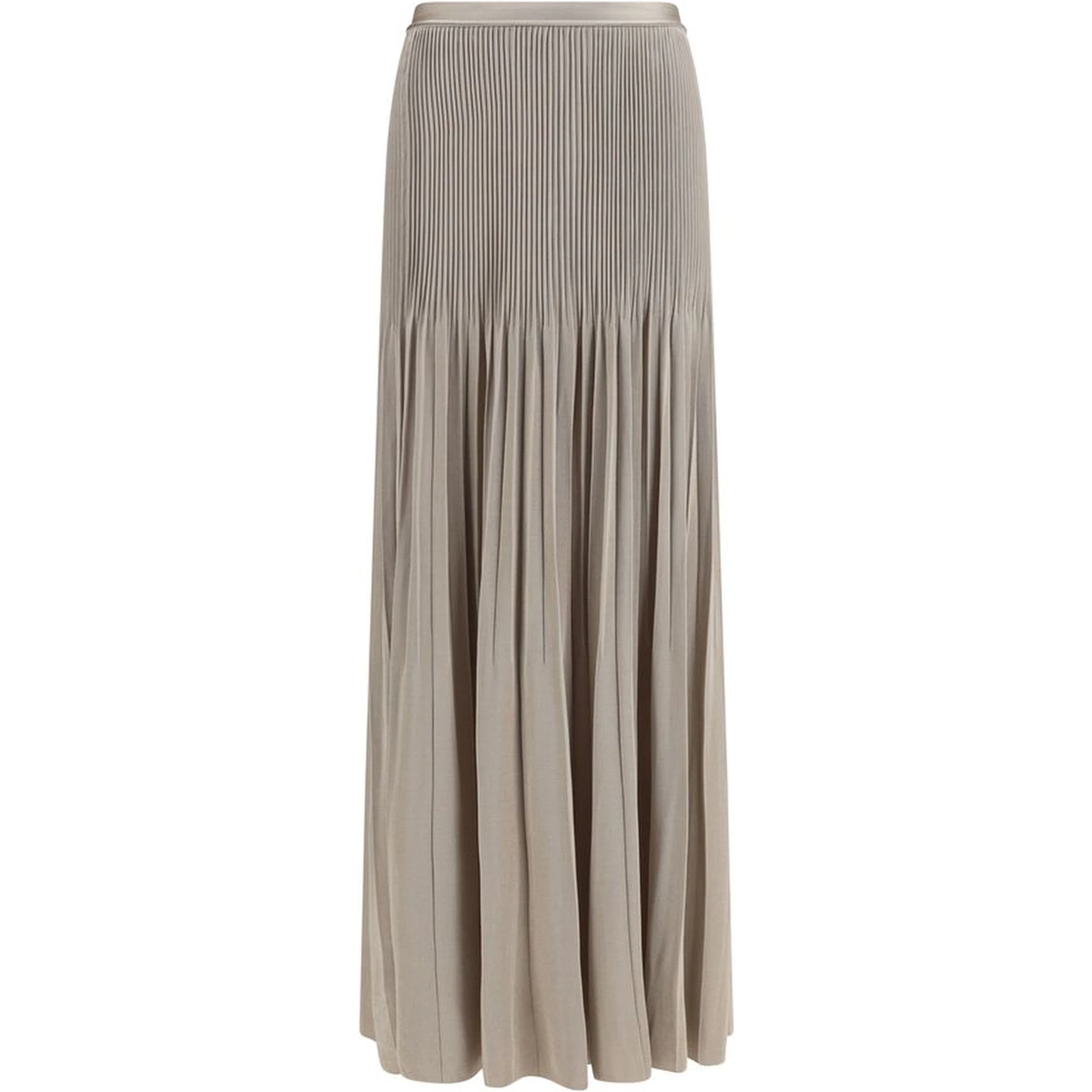 Gray Viscose Midi Skirt