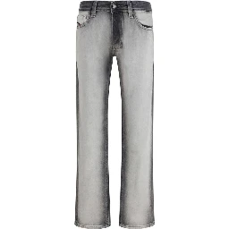 Gray Cotton Bootcut Jeans