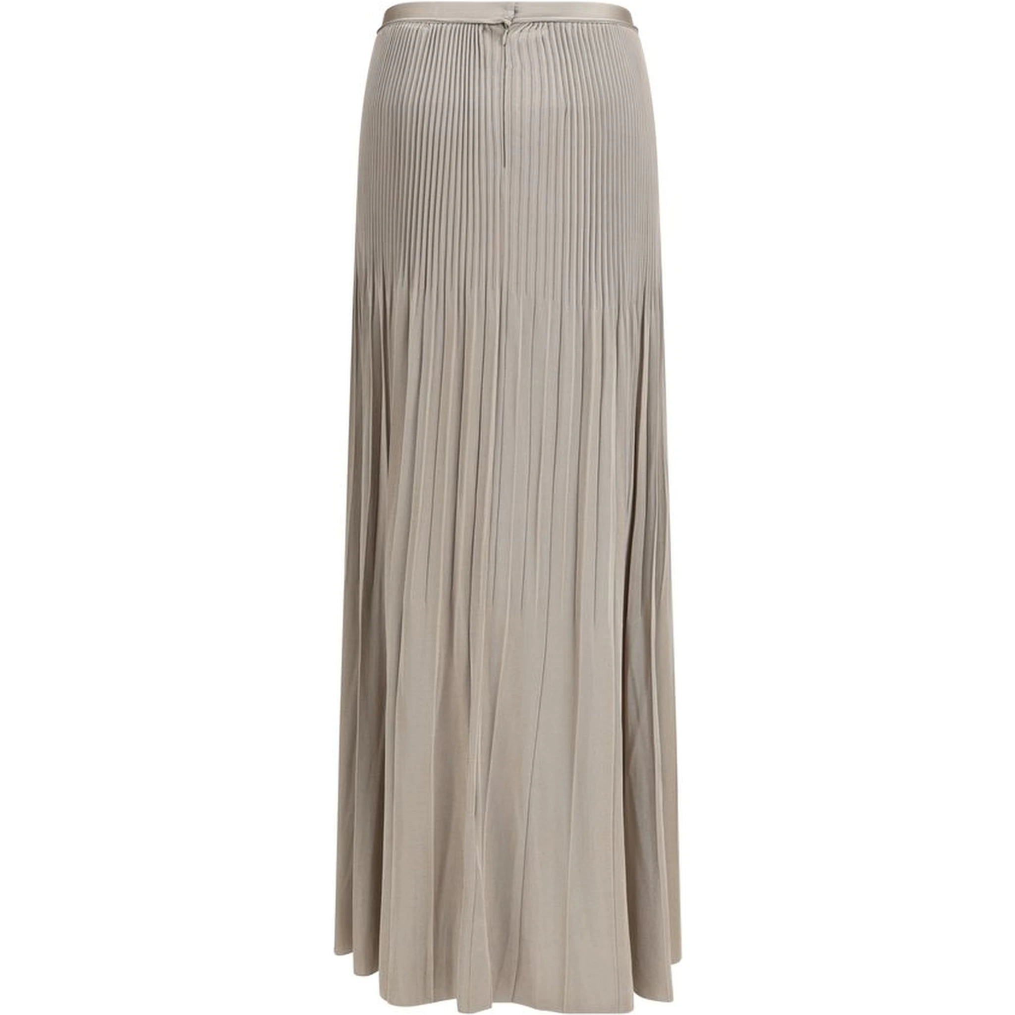 Gray Viscose Midi Skirt