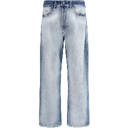 Blue Cotton Bootcut Jeans
