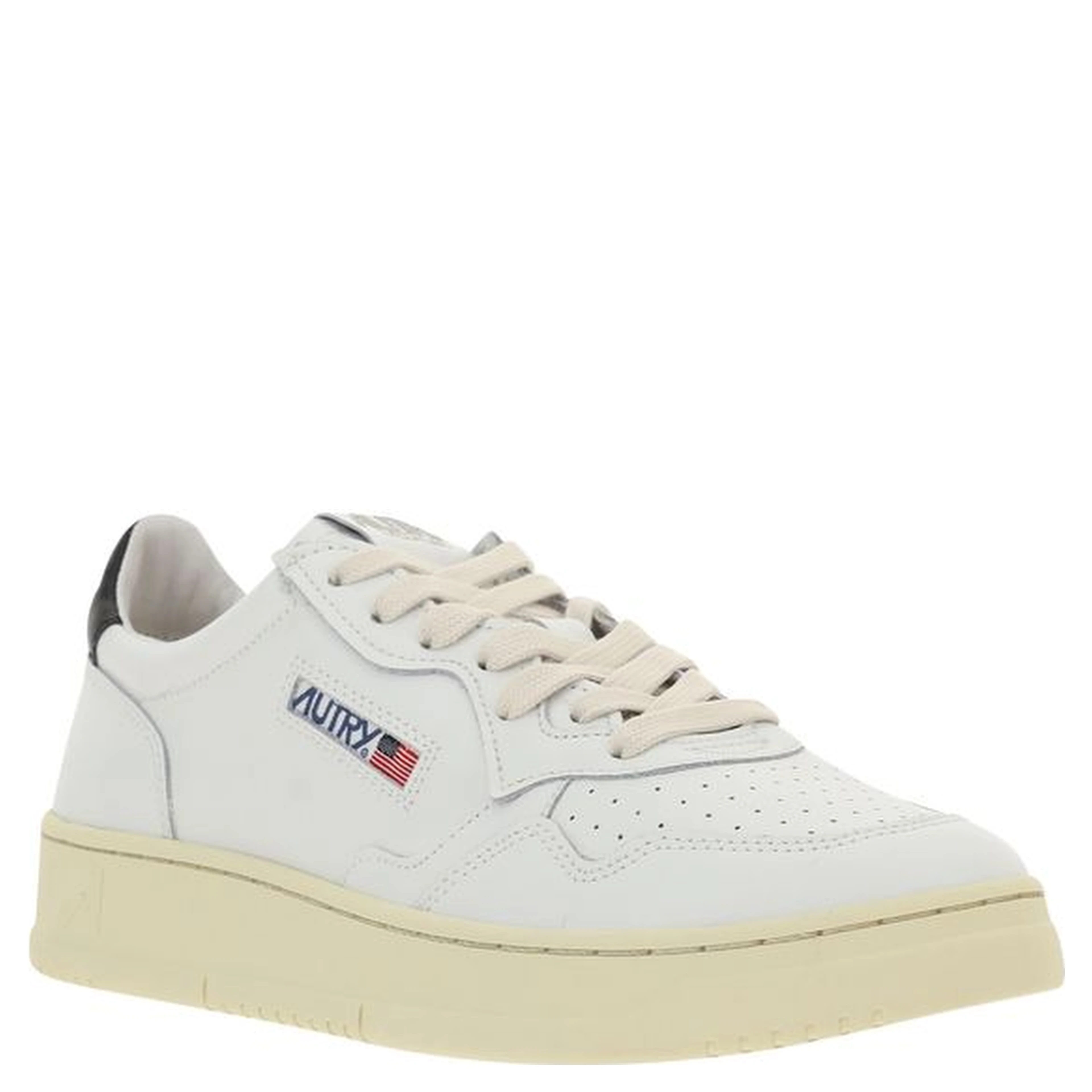 White Calf Leather Bos Taurus Sneakers